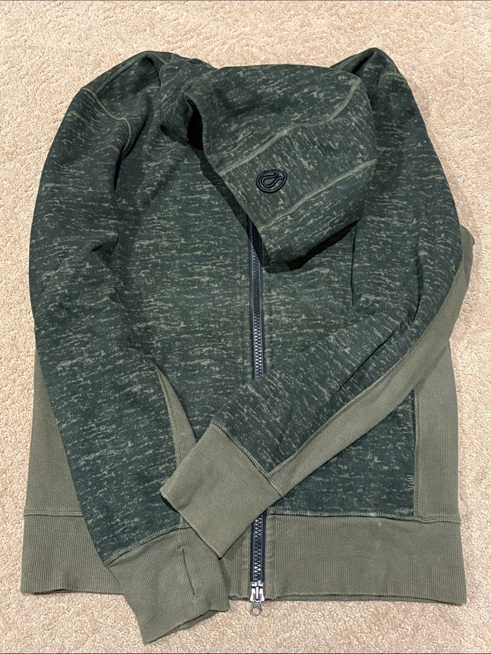 Men's Lululemon Olive Green Zip-Up Hoodie Sweater